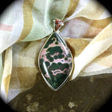 Ocean Jasper sterling silver pendant with inlaid bail