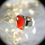 Carnelian sterling silver ring