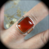 Carnelian sterling silver ring