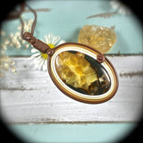 Simbircite leather pendant - Rusmineral cabochons&jewelry - 4
