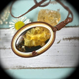 Simbircite leather pendant - Rusmineral cabochons&jewelry - 1