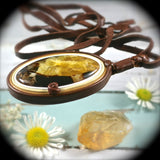 Simbircite leather pendant - Rusmineral cabochons&jewelry - 3