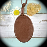 Simbircite leather pendant - Rusmineral cabochons&jewelry - 5