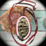 Pyritized ammonite fossil leather pendant - Rusmineral cabochons&jewelry - 1