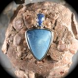 Swedish Blue pendant w/inlaid bail