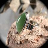 Siberian Cat Eye Nephrite Jade sterling silver ring