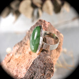 Siberian Nephrite Jade sterling silver ring