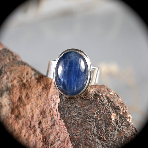 Blue Kyanite sterling silver ring