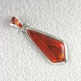 Condor Agate sterling silver pendant with inlaid bail