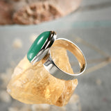 Chrysoprase sterling silver ring