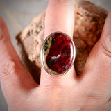 Eudialyte sterling silver ring